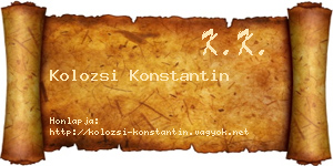 Kolozsi Konstantin névjegykártya